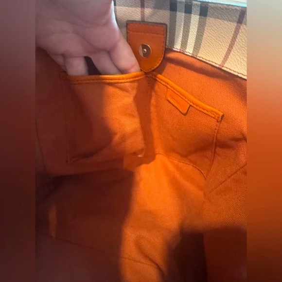 BURBERRY Multicolor PVC Leather Shoulder Bag Orange Tan - Picture 11 of 17